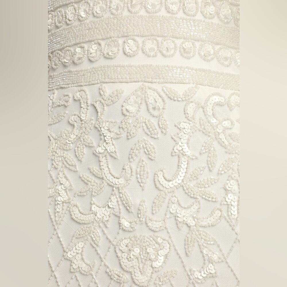 Lulus Simple Romance White Beaded Sequin Mermaid Maxi Dress NWOT Small - Picture 5 of 9